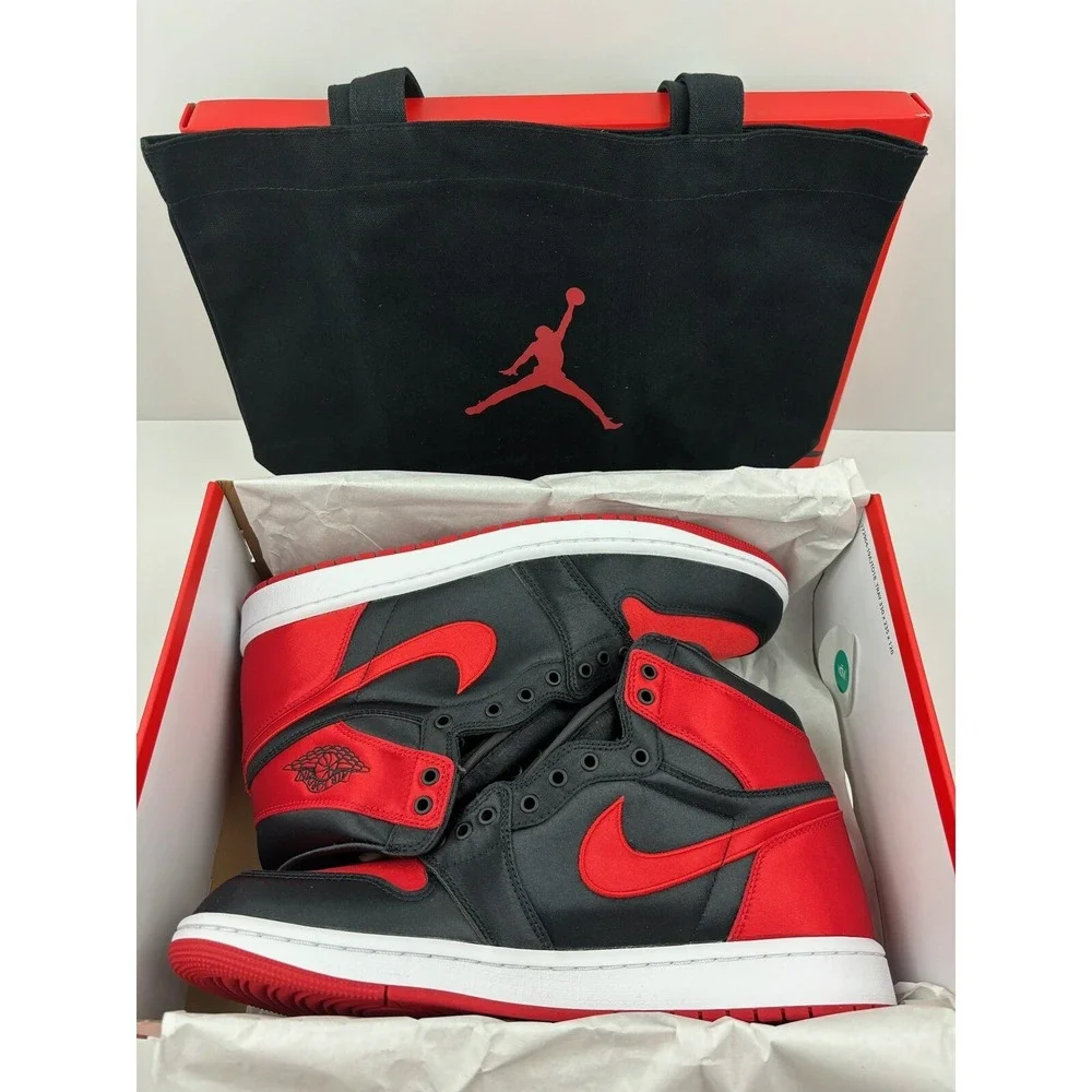 Nike Air Jordan 1 Retro High OG Satin Bred Women's Size 12/10.5M (FD4810-061)‎